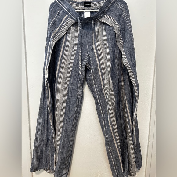 express petite wide leg linen culote with slits. NWT - Picture 1 of 5